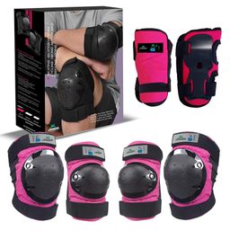 Jaspo Plastron Saver 3 Professional Protective Set Knee Elbow Wrist Guard Multi Purpose Safety Kit for Skateboarding Roller Skating Inline Skating Cycling and Other Sports Small- Pink-image-8