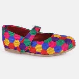Mine Sole Hexagons Designed Velcro Closure Bellies - Multi Colour-image-43