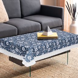 Dakshya Industries PVC Printed Waterproof Rectangle 4 Seater Table Cover - Blue-picture-39
