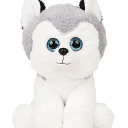 PunToon Kids Snowflake Husky Dog Soft Toy for Kids | Cute Glittery Big Eye Plush Husky Dog Stuffed Animal, Puppy Plush Toys for Girls and Boys- Height 30 cm-image-76