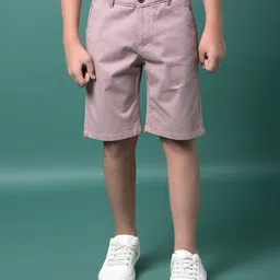 CRIMSOUNE CLUB Cotton Woven Solid Shorts - Purple-picture-39