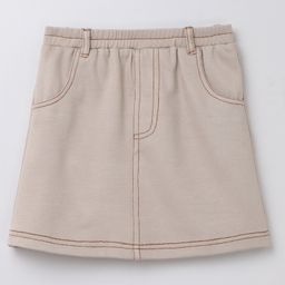 Taffykids Twill Knit Solid Skirt - Beige-image-39