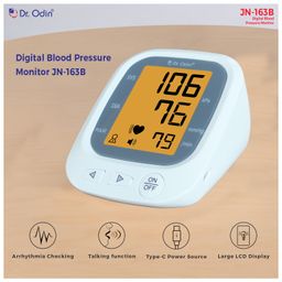 dr. odin Dr.Odin JN-163B Blood Pressure Monitor with Large LCD Display, Voice Function, 2 User Suppport, USB Type-C | White image 2