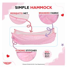 tiny tyke TinyTyke- Automatic Baby Cradle Square Pipe- Fully Foldable | With Warranty | Simple Hammock | Pink image 2