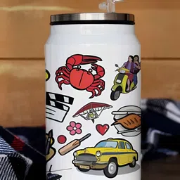 Indigifts White Single Stainless Steel Water Bottle-image-74