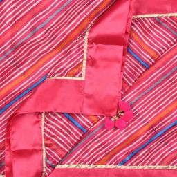 Dupatta Bazaar Pink & White Leheriya Printed Dupatta image 5
