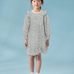 Safehugs Tropical Print Puff Sleeve A-Line Dress-image-78