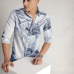 WROGN Printed Pure Cotton Casual Shirt-image-91