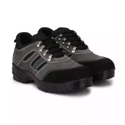 Graphene Steel Toe Safety Shoes Low Ankle PU Sole Grey Suede Leather Size UK 10, R 502-image-93