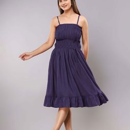 Handish Crepe Fit & Flare Dress-image-95