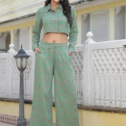 AKS Printed Pure Cotton Crop Top With Palazzo Co-Ords-picture-6