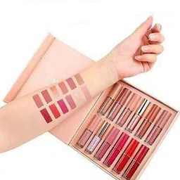 SUNISA Set Of 12 Long Lasting Matte Liquid Lipsticks - 2.5 ml Each- Nude-Brown-Pink-Red-17