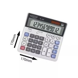 Bambalio 12 Digit Large LCD Display White Electronic Calculator, BL-1255 image 2