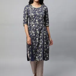 AURELIA Women Ethnic Motifs Printed Thread Work Kurta-38