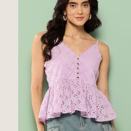 Killer Cotton Schiffli Peplum Top-picture-47