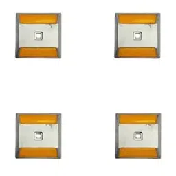 Ladwa 10 x 10 x 2.5 cm Aluminium Body and Road Stud with Yellow Reflector (Pack of 4)-picture-18