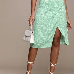 Calvin Klein Jeans Women Floral Printed Wrap Skirt with Side Slit-picture-16