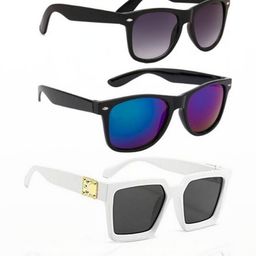 Arzonai Unisex Pack of 3 Clear Lens & Black Wayfarer Sunglasses with UV Protected Lens-picture-1