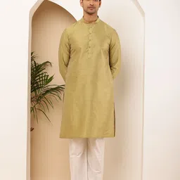 MULTI SHADES Men Thread Work Pastels Kurta-80