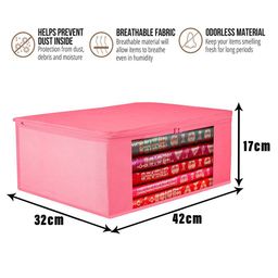 Kuber Industries Pink Set of 3 Regular Multi-Utility Organisers image 3