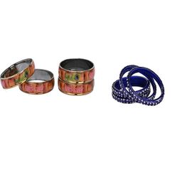 SOMIL Set Of 8 Glass Artificial Stones & Beads Bangles-picture-48
