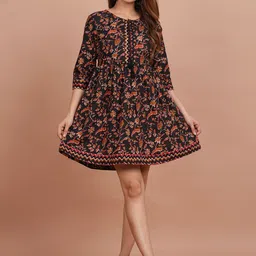 FERANOID Floral Print A-Line Mini Dress-picture-33