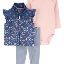 Carter's 3-pack Leggings Bodysuit & Vest - Blue-image-19