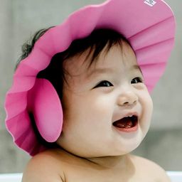 Mihar Essentials Silicone Crown Shape Baby Shower Cap Pack Of 1 - PINK-20