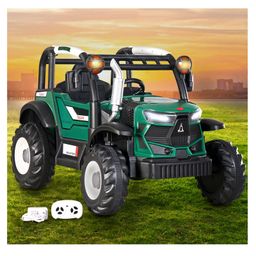 Baby Excavatoer Rechargeable Battery Operated Ride On Tractor With Music Lights & Remote Control- Green-picture-12