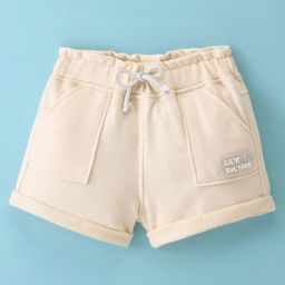 Little Kangaroos Cotton Knee Length Solid Shorts - Light Fawn-image-60