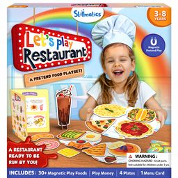 Skillmatics Pretend Play Playset Restaurant Playset 30+ Magnetic Food Items for Childs Play Restaurant Toys Back to School Kitchen Accessories Gifts for Kids Toddlers Ages 3 to 8-16