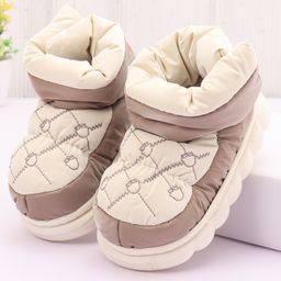 Oh! Pair Slip On Winter Shoes with Embroidery Detailing  -  Brown-image-72