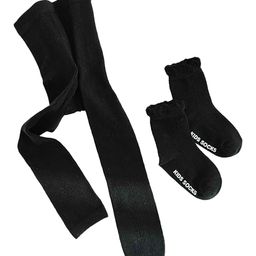SYGA Cotton Solid Leggings with Socks - Black-image-99