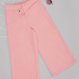 Pantaloons Junior Cotton Spandex Solid Wide Leg Pant - Pink-image-68