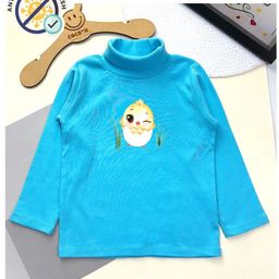 COCOON ORGANICS Cotton Rib Full Sleeves Chick Printed Anti Microbial Tee - Sky Blue-image-15