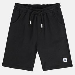 MINI KLUB Cotton Brand Initials Patch Embroidered Shorts - Black-image-35
