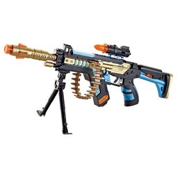 Magicwand Plastic Musical Army Style Toy Super Machine Gun for Kids with Vibration Pack of 1 Multi-Colored-22