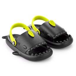 HOPPA SWEDEN Fish Designed Slingback Clogs - Black & Neon Green-image-1