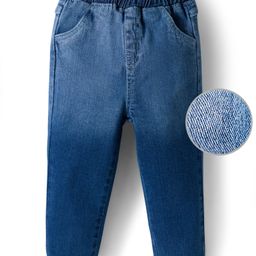 Mark & Mia Cotton Lycra Denim Full Length Jeans with Teddy Badge Detailing - Light Blue-picture-14