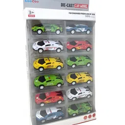 TodFod Die-Cast Metal Racing Car Toy Set for Kids 12-in-1 Multicolor Sports Car Collection | Hot Free Wheels Style Cars-picture-48