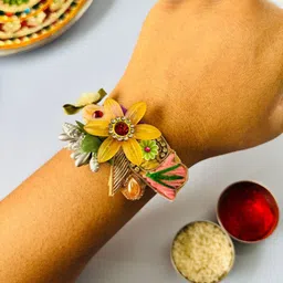 Tipsy closet Unisex Yellow Wraparound Rakhi-image-71