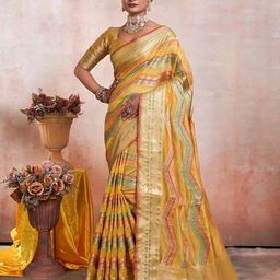 DIVASTRI Woven Design Zari Organza Kanjeevaram Saree-image-43