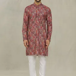 Arihant Rai Sinha Men Floral Printed Cotton Kurta with Churidar-picture-13
