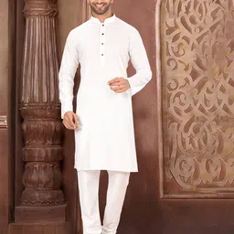 RANAK Men Ethnic Motifs Striped Thread Work Organic Cotton Kurta-picture-35