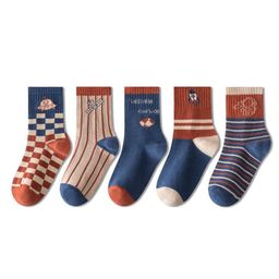KIDOfash Boys Pack Of 5 Printed Above Ankle-Length Socks-49