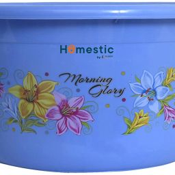 Flower Print Unbreakable Plastic Multipurpose Bath Tub/Washing Tub 25 Ltr (Blue)-12