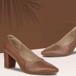 Rocia Women Khaki Solid Pumps-image-1