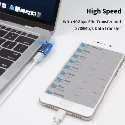 Bestor 100 W Support 8K Right Angle USB C Adapter Gray and Gold 40 GBPS, ‎BST-Type_C_Adaptor image 3