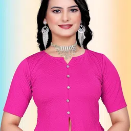TANISHM FEB TEX Round Neck Saree Blouse-25