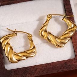ANAMIKA Gold Plated Stainless Steel Hoop Earrings-picture-42